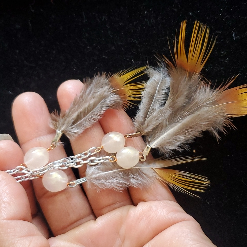 Feather Plastic Earrings.